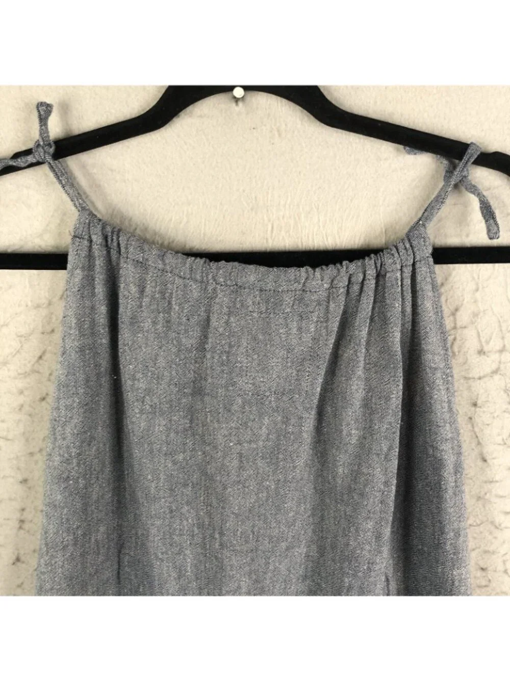 Loom Dress Womens One Size Blue  100% Linen Lagenlook Beachy Minimalist Boho